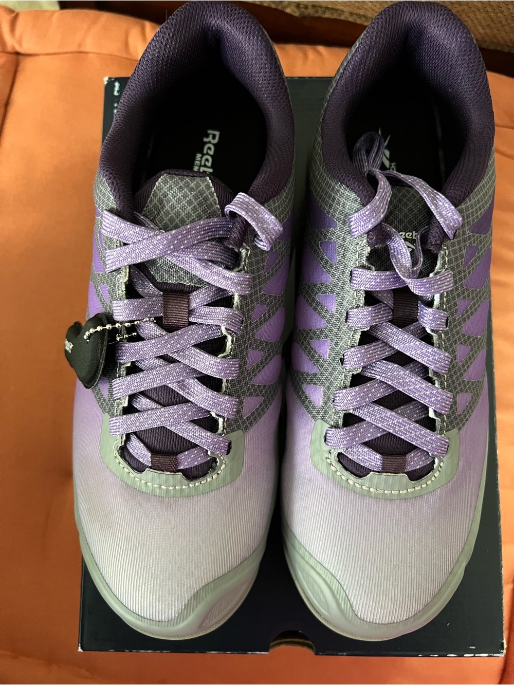 Reebok Grey and Purple Athletic Work Shoe - Picture 6 of 9